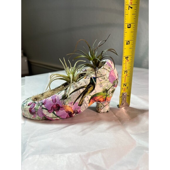 Handmade Decoupage Shoe with Air Plants - Picture 2 of 2